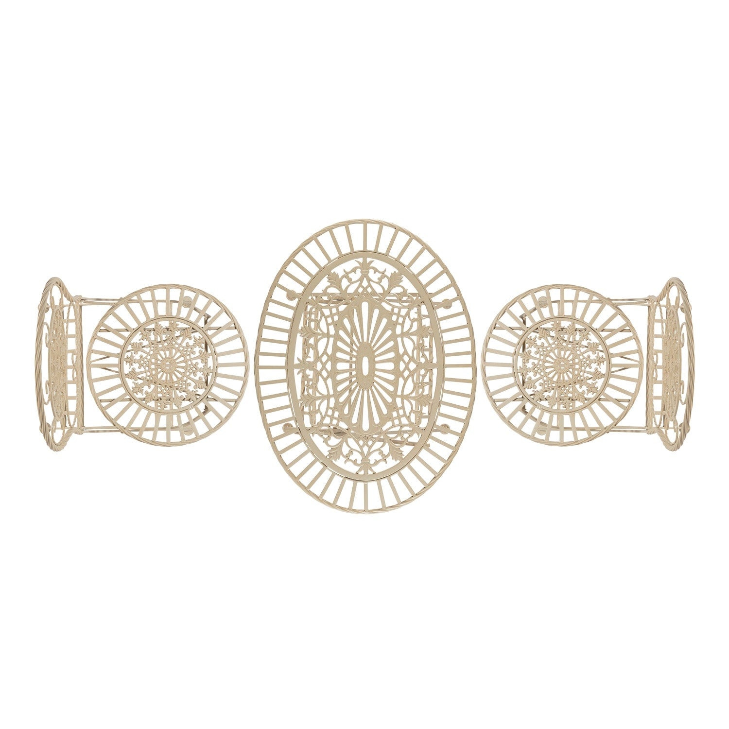 Ensemble bistrot intérieur/extérieur 3 pièces Alpine Corporation, table et chaises pliantes, blanc