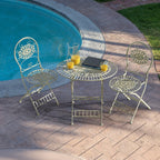 Ensemble bistrot intérieur/extérieur 3 pièces Alpine Corporation, table et chaises pliantes, blanc