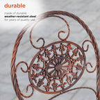 Ensemble bistrot ovale intérieur/extérieur 3 pièces Alpine Corporation, table pliante et chaises de patio, bronze