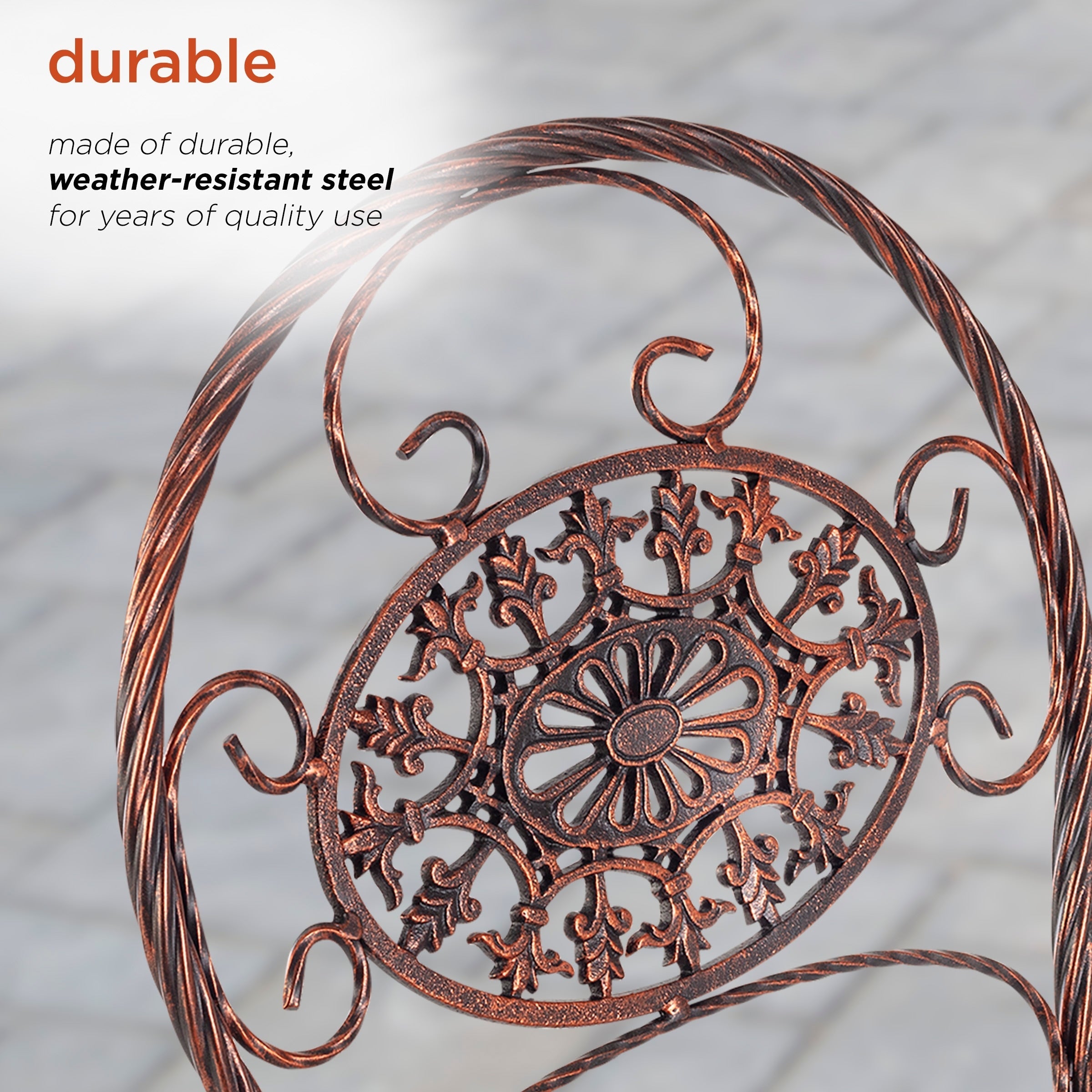 Ensemble bistrot ovale intérieur/extérieur 3 pièces Alpine Corporation, table pliante et chaises de patio, bronze