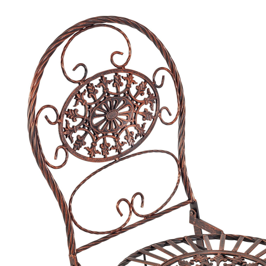 Ensemble bistrot ovale intérieur/extérieur 3 pièces Alpine Corporation, table pliante et chaises de patio, bronze