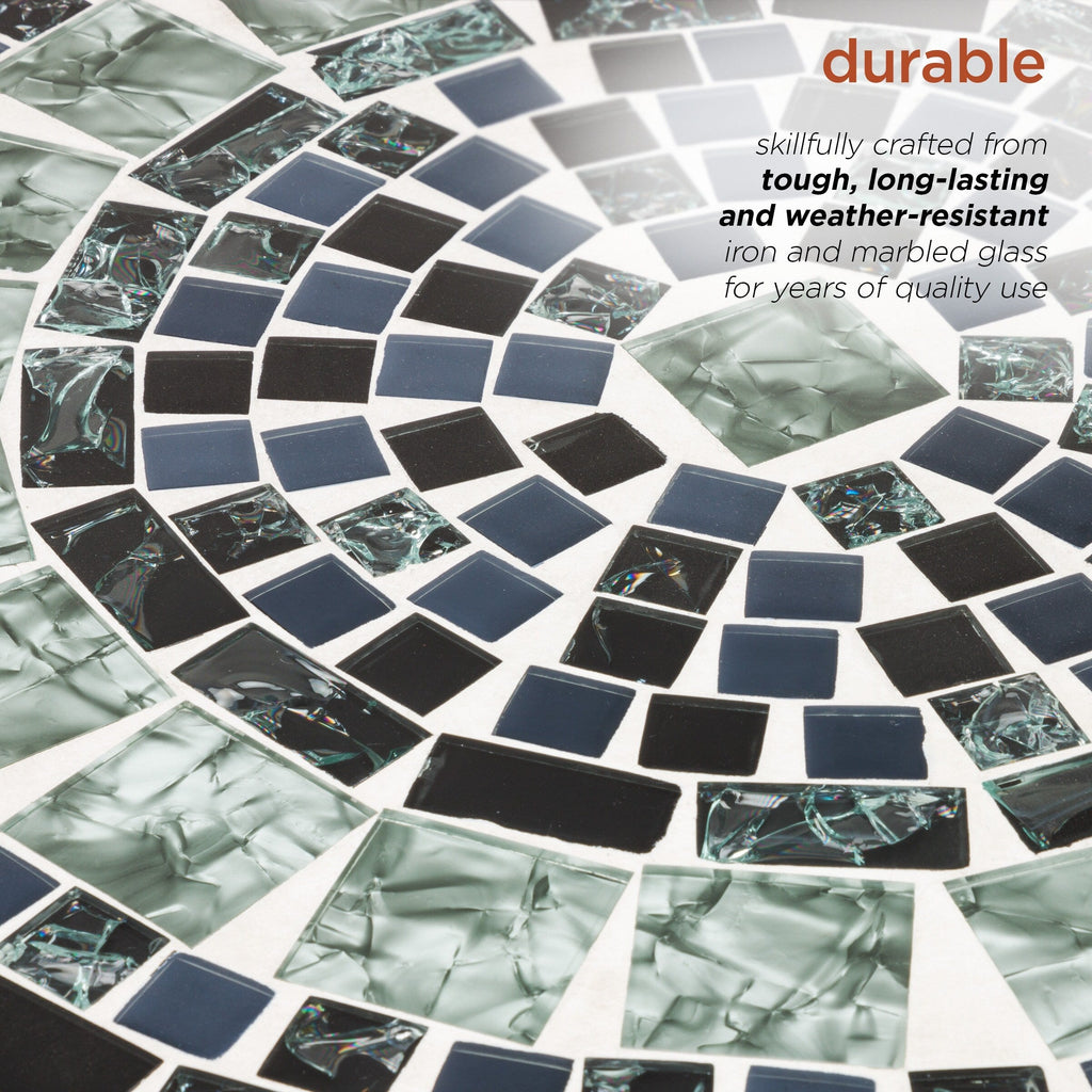 Ensemble bistrot 3 pièces intérieur/extérieur en mosaïque de verre marbré Alpine Corporation, table et chaises pliantes pour patio