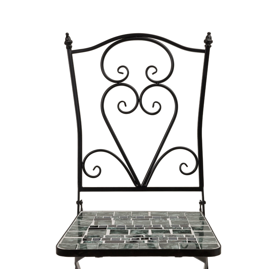 Ensemble bistrot 3 pièces intérieur/extérieur en mosaïque de verre marbré Alpine Corporation, table et chaises pliantes pour patio