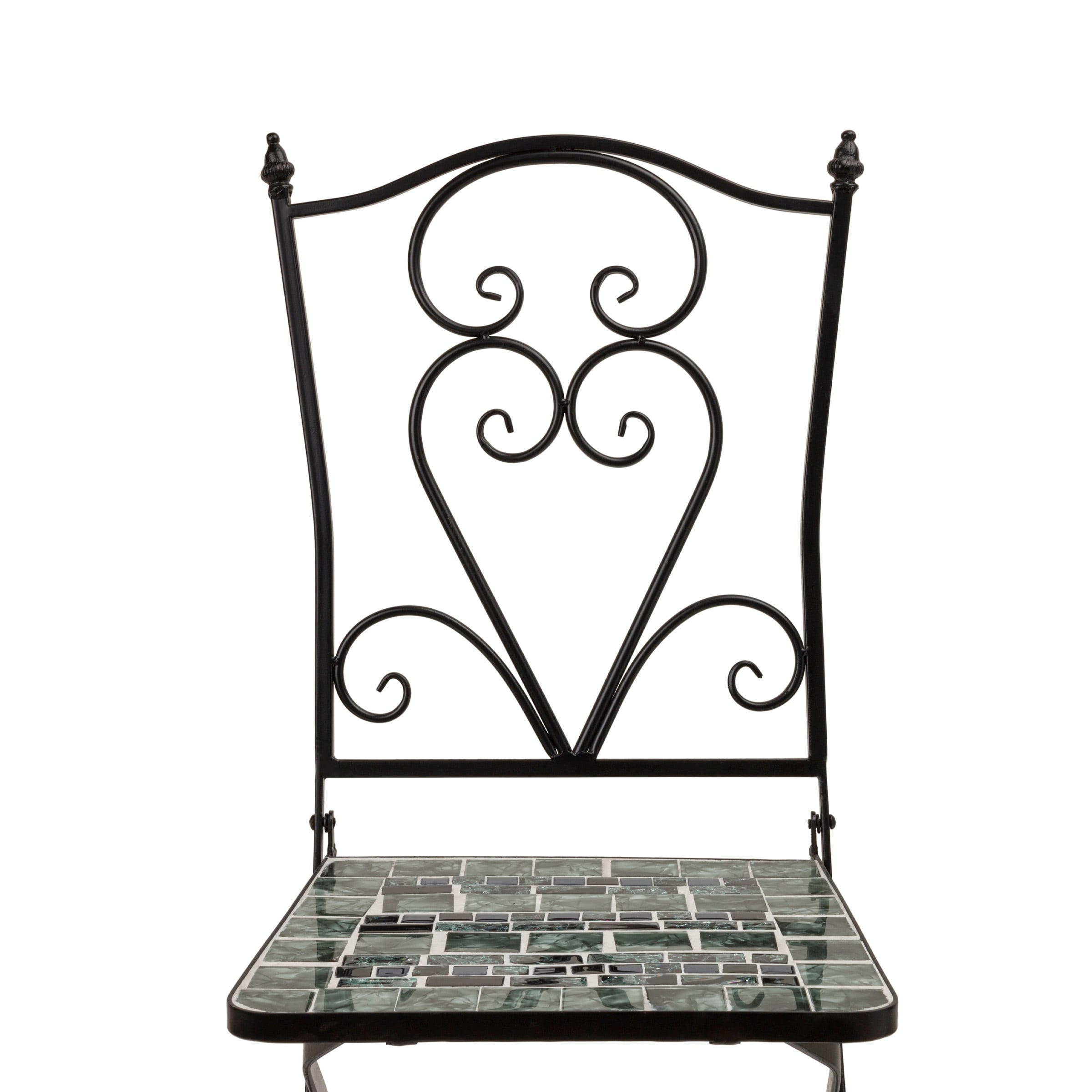 Ensemble bistrot 3 pièces intérieur/extérieur en mosaïque de verre marbré Alpine Corporation, table et chaises pliantes pour patio