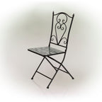 Ensemble bistrot 3 pièces intérieur/extérieur en mosaïque de verre marbré Alpine Corporation, table et chaises pliantes pour patio