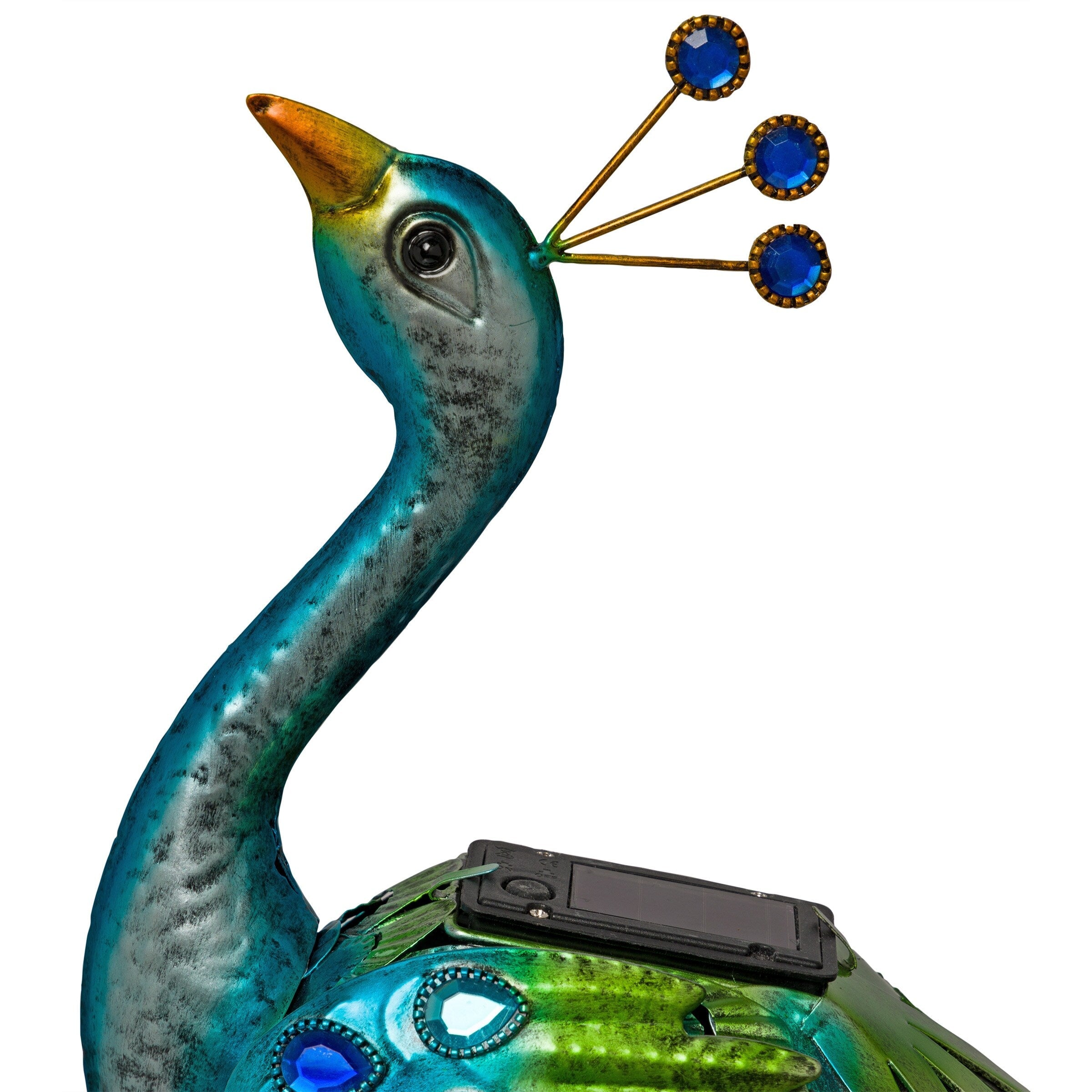 Statue de paon métallique d'extérieur de grande taille, multicolore, pour décoration de jardin