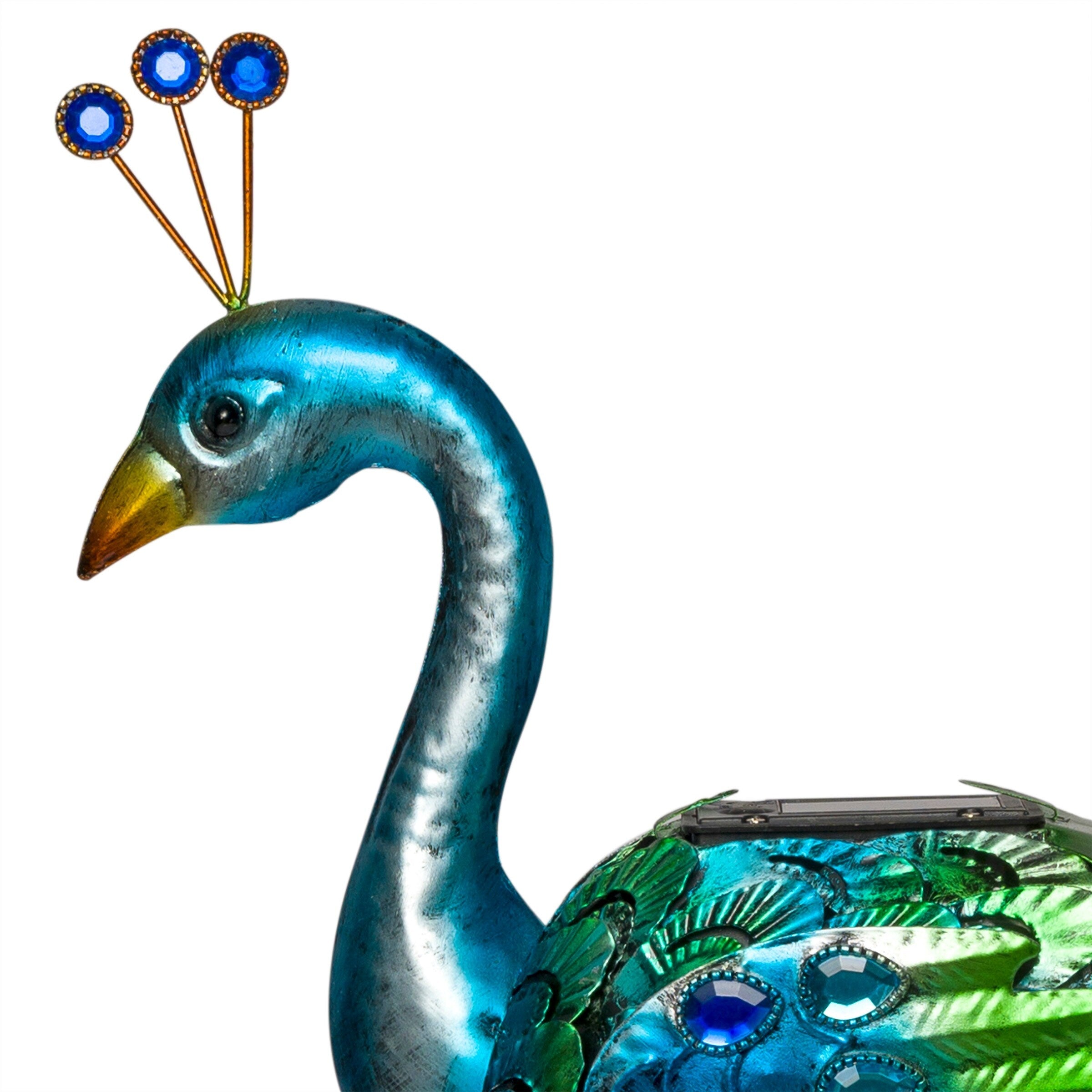 Statue de paon métallique d'extérieur de grande taille, multicolore, pour décoration de jardin