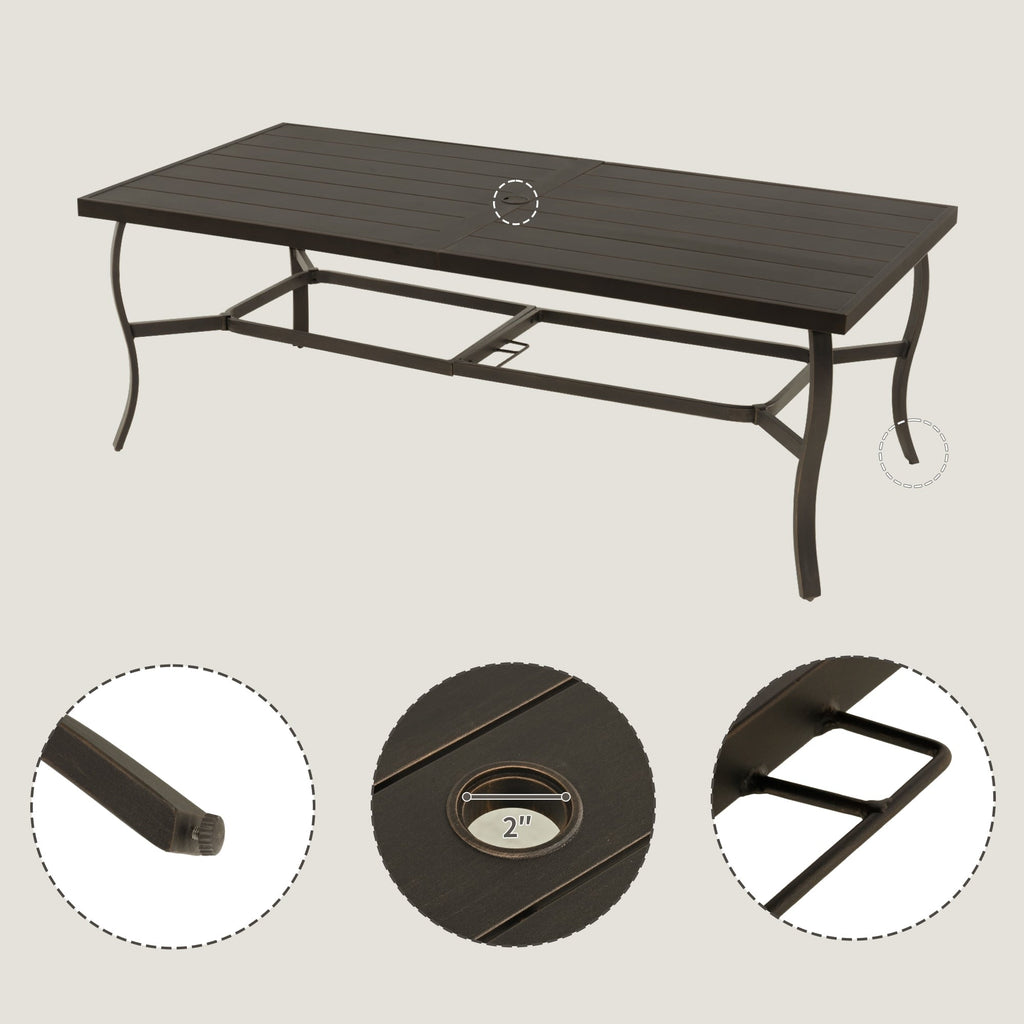 Ensemble de salle à manger de patio en aluminium EGEIROS LIFE AluLux 9 pièces avec coussins lavables