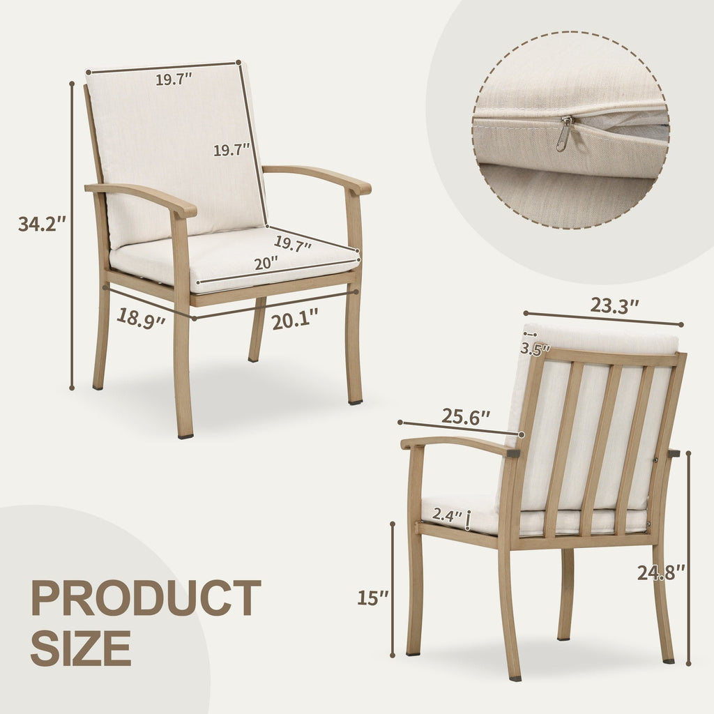 Ensemble de salle à manger de patio en aluminium EGEIROS LIFE AluLux 9 pièces avec coussins lavables