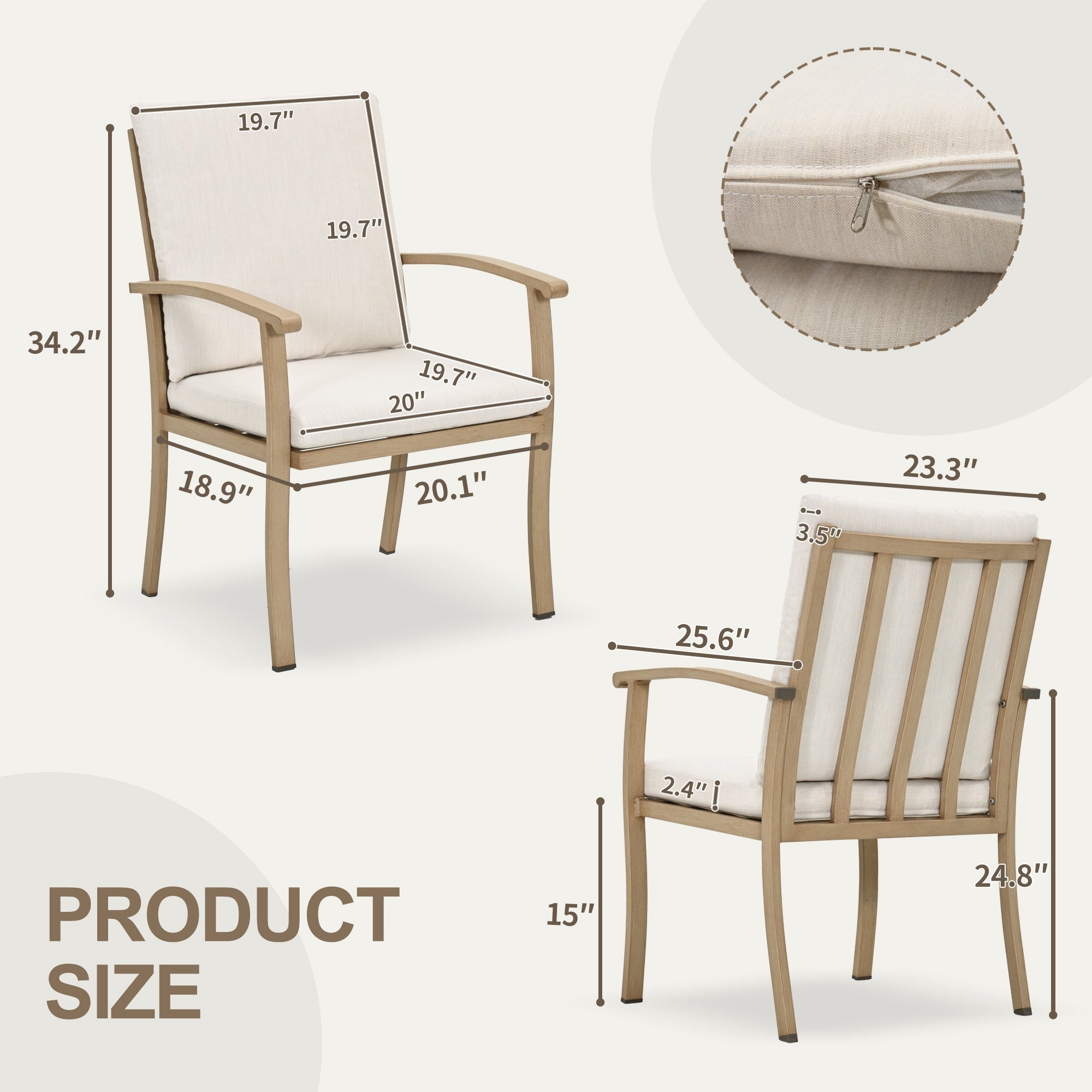 Ensemble de salle à manger de patio en aluminium EGEIROS LIFE AluLux 9 pièces avec coussins lavables