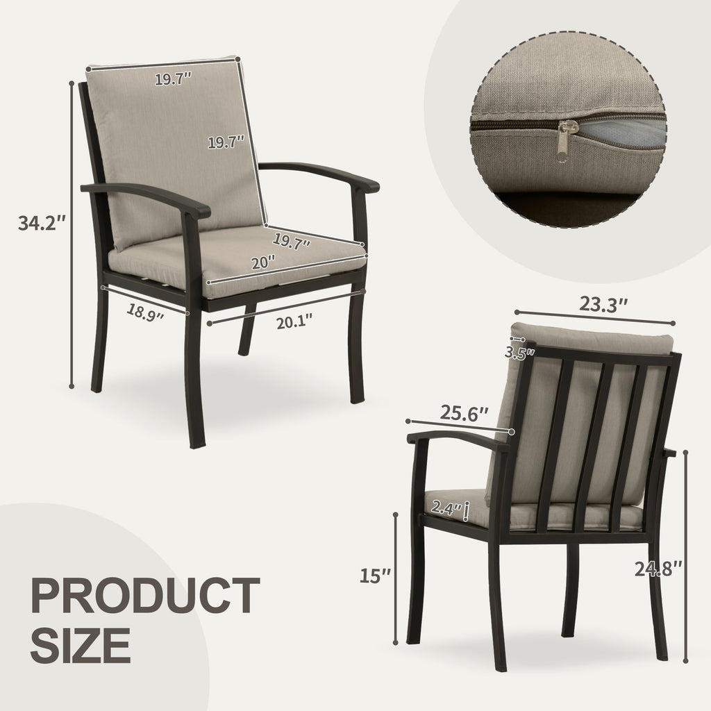 Ensemble de salle à manger de patio en aluminium EGEIROS LIFE AluLux 9 pièces avec coussins lavables