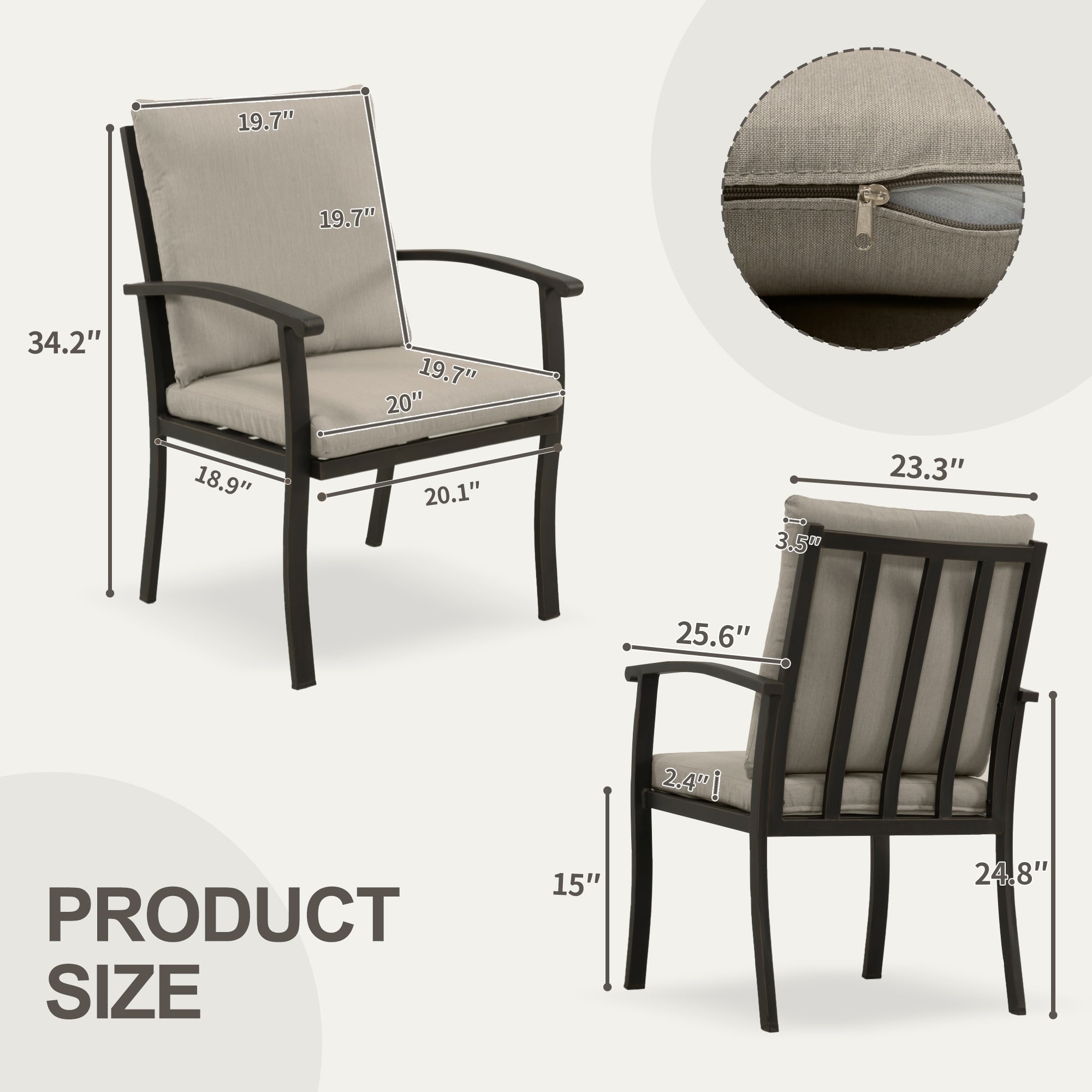 Ensemble de salle à manger de patio en aluminium EGEIROS LIFE AluLux 9 pièces avec coussins lavables