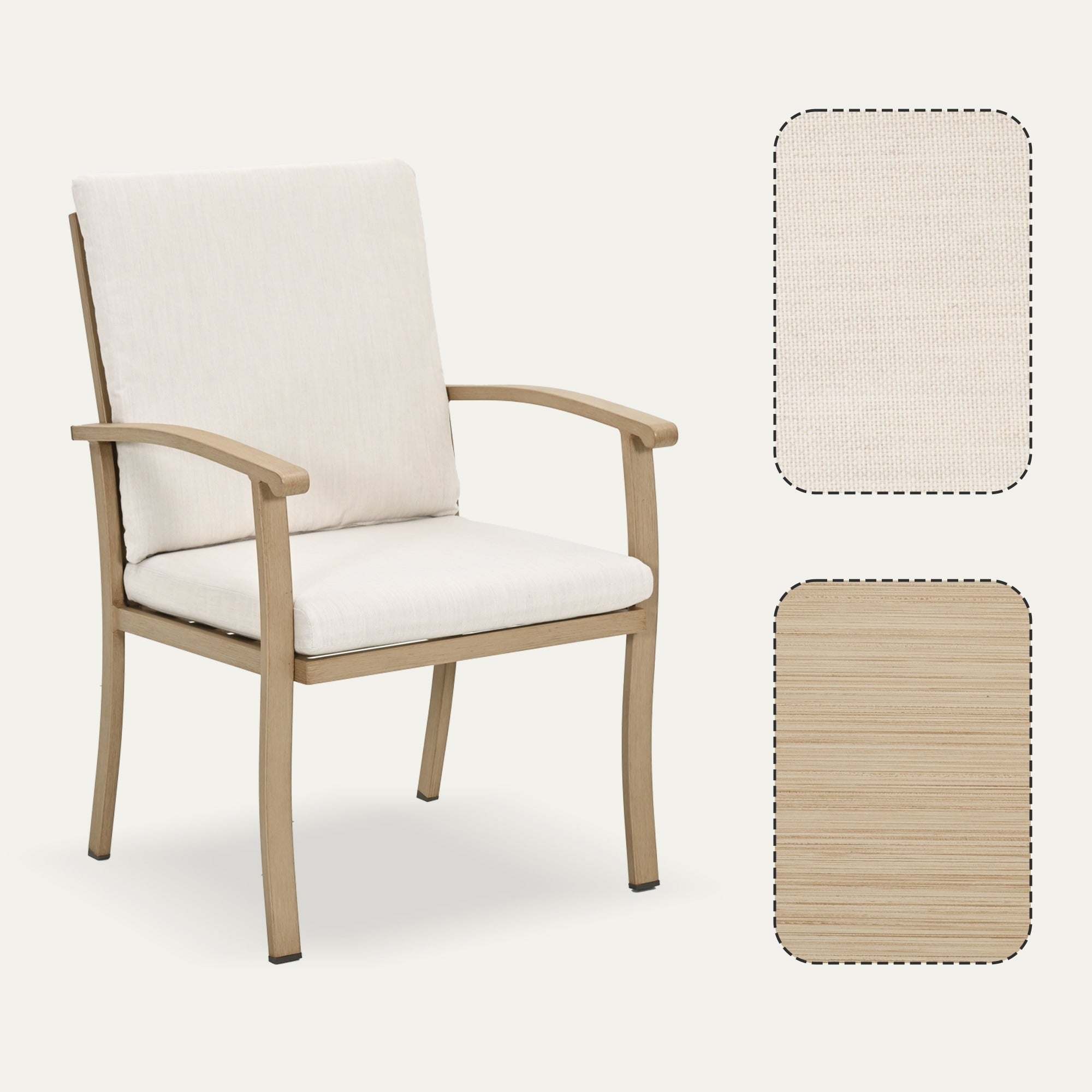 Ensemble de salle à manger de patio en aluminium EGEIROS LIFE AluLux 9 pièces avec coussins lavables