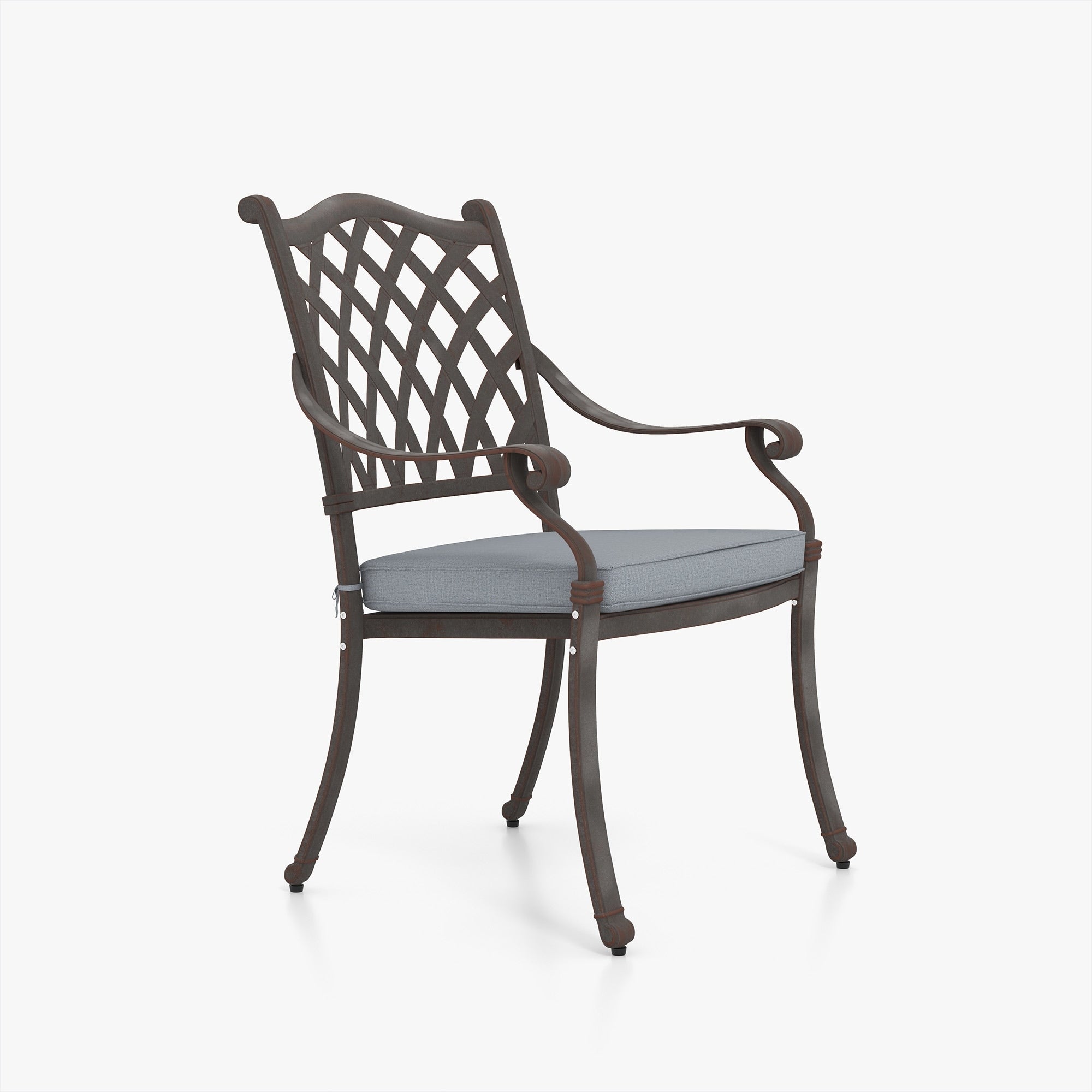 Ensemble de salle à manger rectangulaire d'extérieur en aluminium 9 pièces avec coussins et trou pour parasol