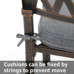 Ensemble de salle à manger rectangulaire d'extérieur en aluminium 9 pièces avec coussins et trou pour parasol