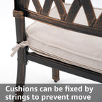 Ensemble de salle à manger rectangulaire d'extérieur en aluminium 9 pièces avec coussins et trou pour parasol