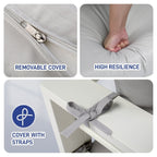 Ensemble de meubles de patio en aluminium 4 pièces, ensemble de conversation d'extérieur moderne avec canapé sectionnel