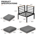 Ensemble de meubles de patio en aluminium 6/7/8 pièces Ensemble de conversation d'extérieur moderne Ensemble de canapé sectionnel