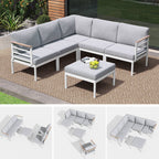 Ensemble de meubles de patio en aluminium 6/7/8 pièces Ensemble de conversation d'extérieur moderne Ensemble de canapé sectionnel