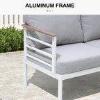 Ensemble de meubles de patio en aluminium 6/7/8 pièces Ensemble de conversation d'extérieur moderne Ensemble de canapé sectionnel