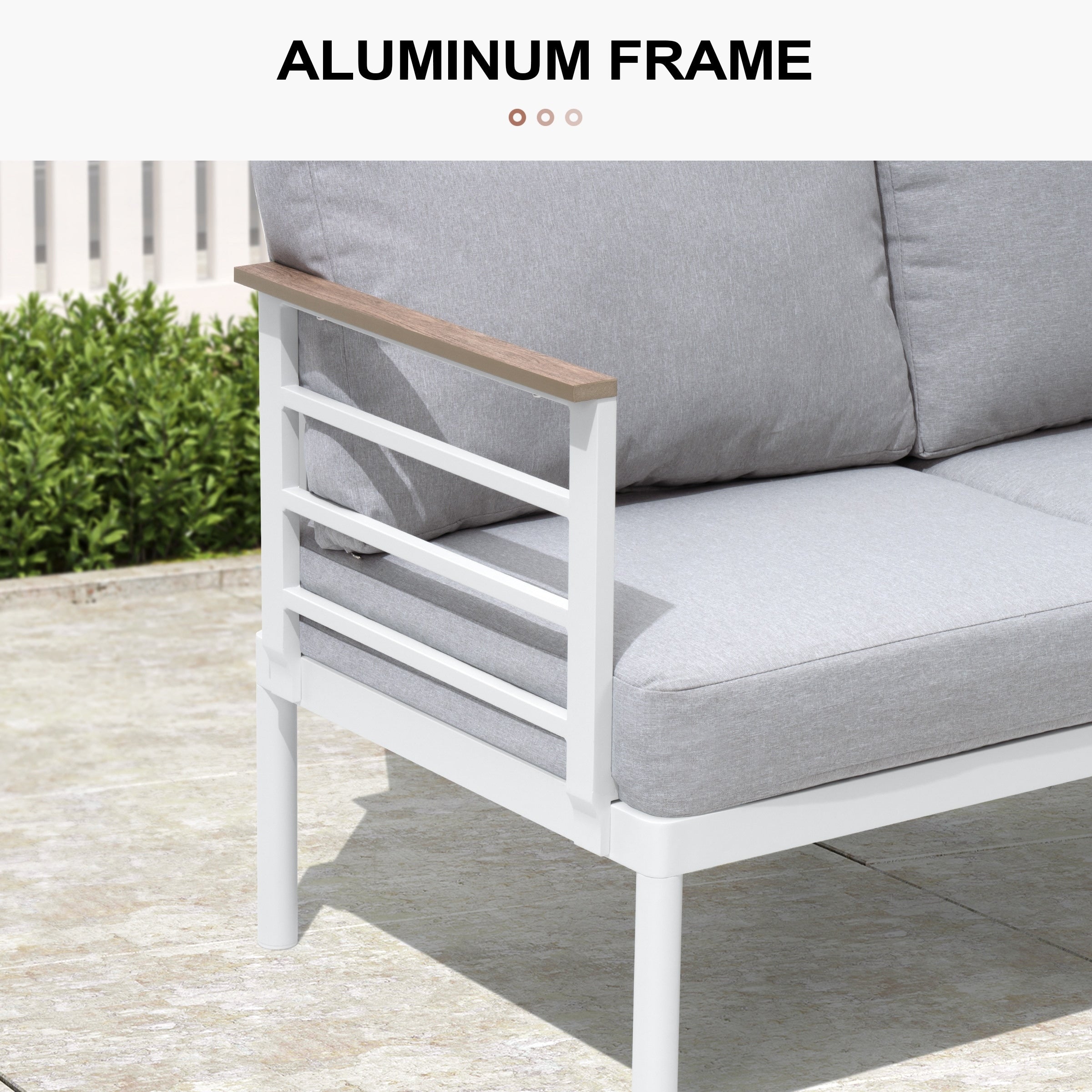 Ensemble de meubles de patio en aluminium 6/7/8 pièces Ensemble de conversation d'extérieur moderne Ensemble de canapé sectionnel