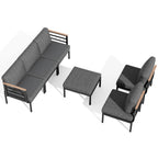 Ensemble de meubles de patio en aluminium 6/7/8 pièces Ensemble de conversation d'extérieur moderne Ensemble de canapé sectionnel