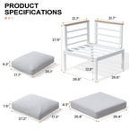 Ensemble de meubles de patio en aluminium 6/7/8 pièces Ensemble de conversation d'extérieur moderne Ensemble de canapé sectionnel