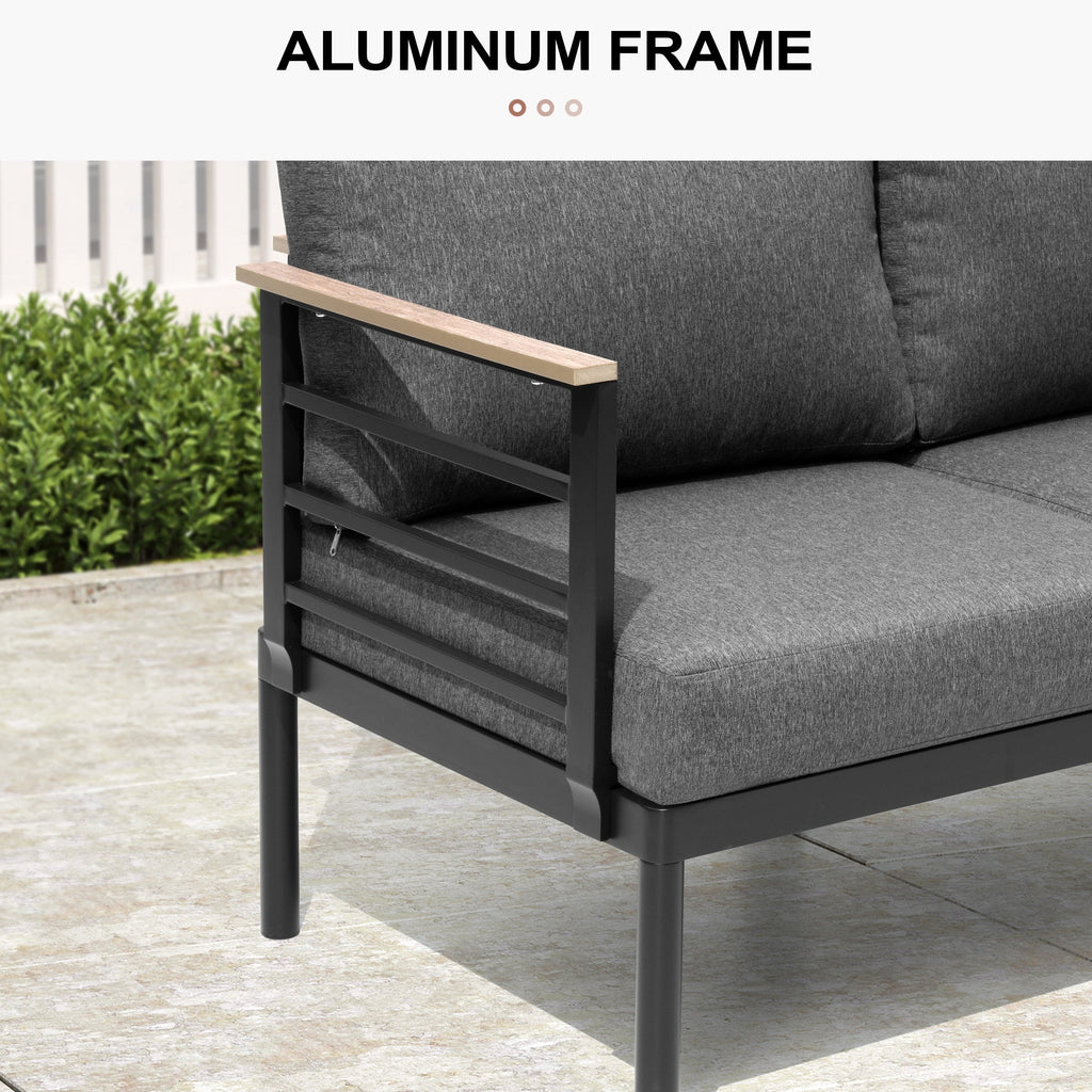 Ensemble de meubles de patio en aluminium 6/7/8 pièces Ensemble de conversation d'extérieur moderne Ensemble de canapé sectionnel