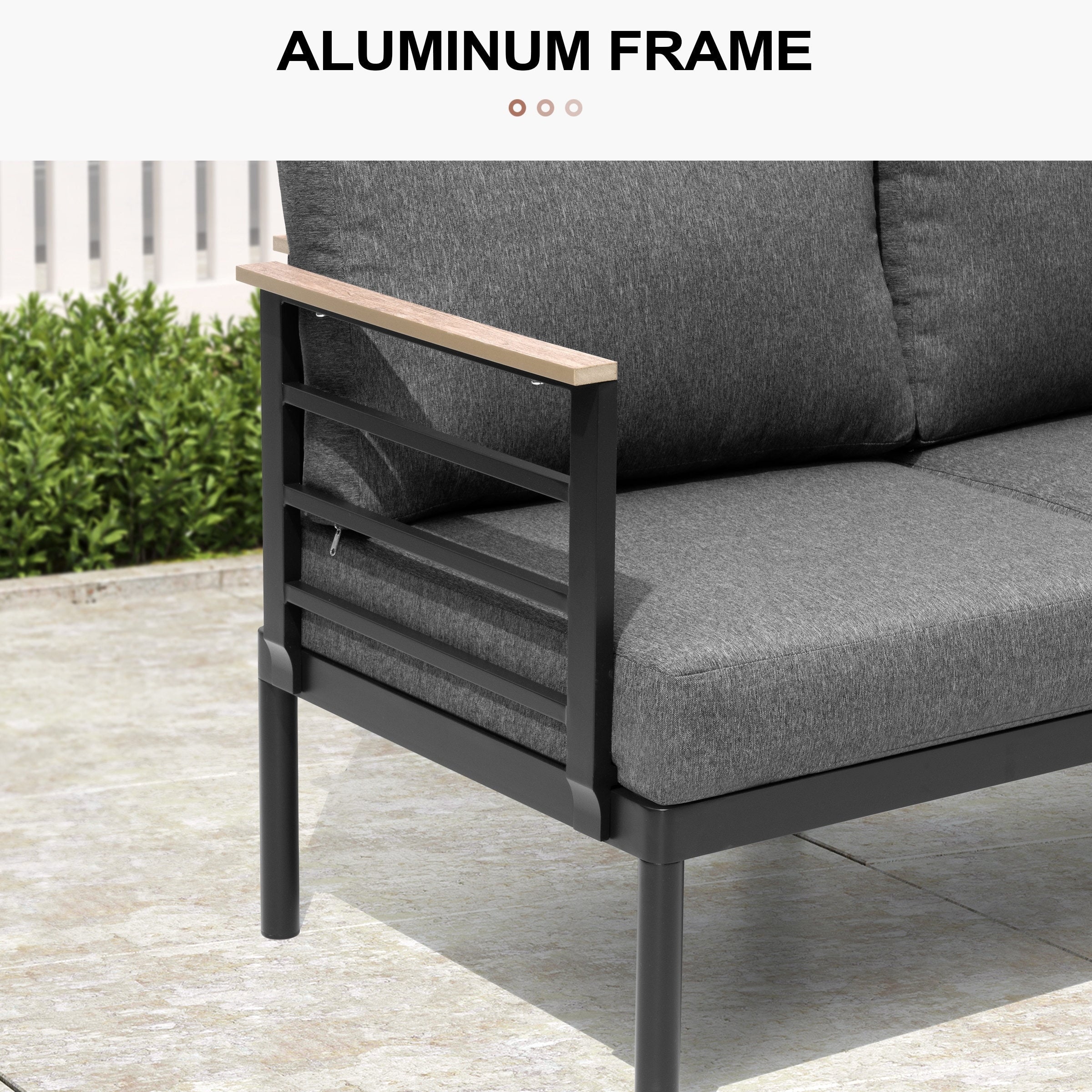 Ensemble de meubles de patio en aluminium 6/7/8 pièces Ensemble de conversation d'extérieur moderne Ensemble de canapé sectionnel