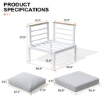 Ensemble de meubles de patio en aluminium 6/7/8 pièces Ensemble de conversation d'extérieur moderne Ensemble de canapé sectionnel