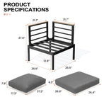 Ensemble de meubles de patio en aluminium 6/7/8 pièces Ensemble de conversation d'extérieur moderne Ensemble de canapé sectionnel