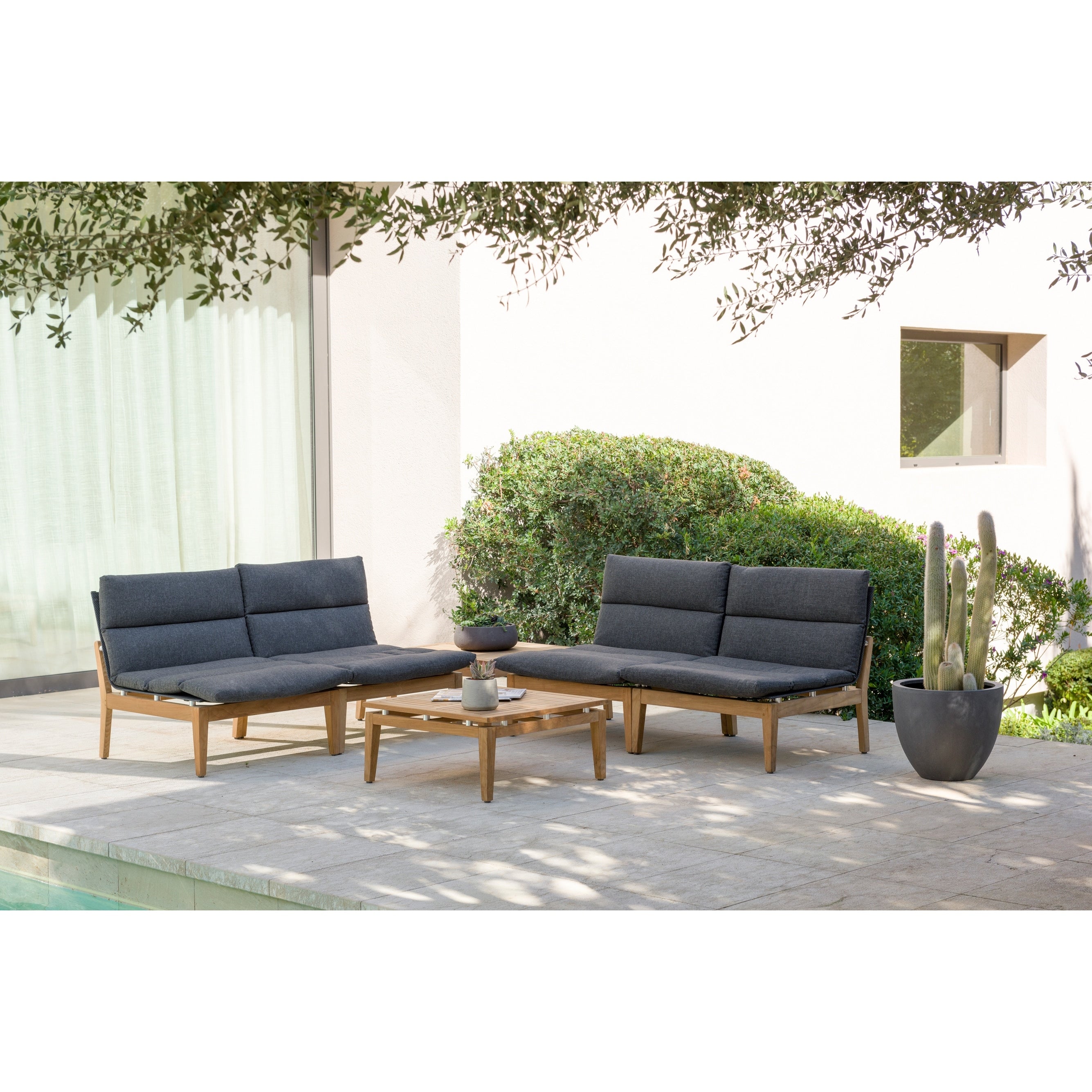 Ensemble de 6 sièges d'extérieur en teck FSC Amazonia Arnhou