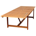 Ensemble de salle à manger extensible pour patio en bois FSC Amazonia Audrey, 11 pièces - 170 L x 100 l x 35 H