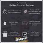 Ensemble de salle à manger rectangulaire 7 pièces en teck Amazonia Augusta - 7 pièces