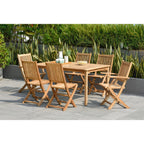 Ensemble de salle à manger rectangulaire 7 pièces en teck Amazonia Augusta - 7 pièces
