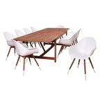 Ensemble de salle à manger rectangulaire extensible de 11 pièces Amazonia Bonita