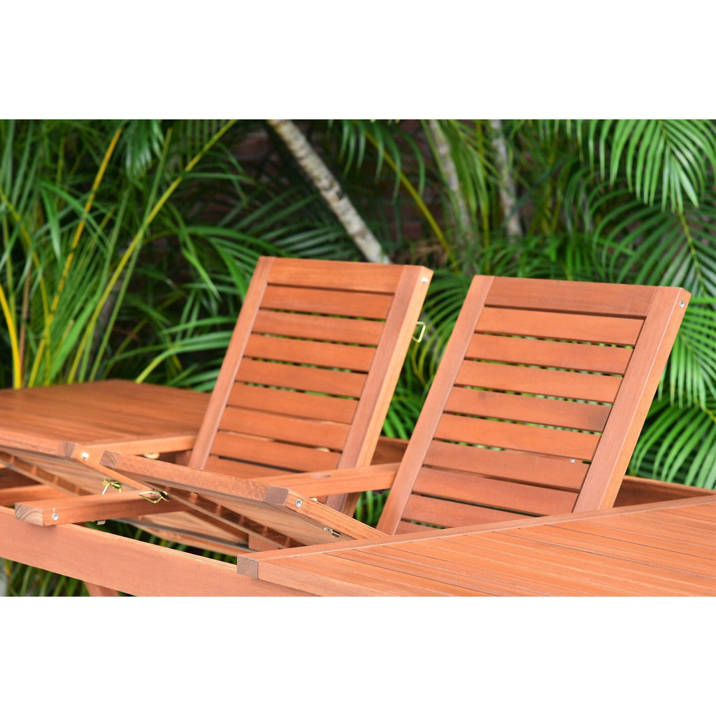 Ensemble de salle à manger rectangulaire extensible de 11 pièces Amazonia Bonita