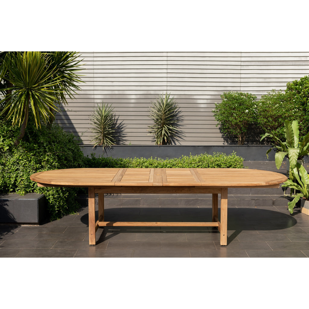 Ensemble de salle à manger d'extérieur extensible Amazonia Chiesa, 11 pièces, en teck certifié FSC - 11 pièces