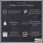 Ensemble de salle à manger d'extérieur Amazonia Cosmopolitan 9 pièces en bois FSC