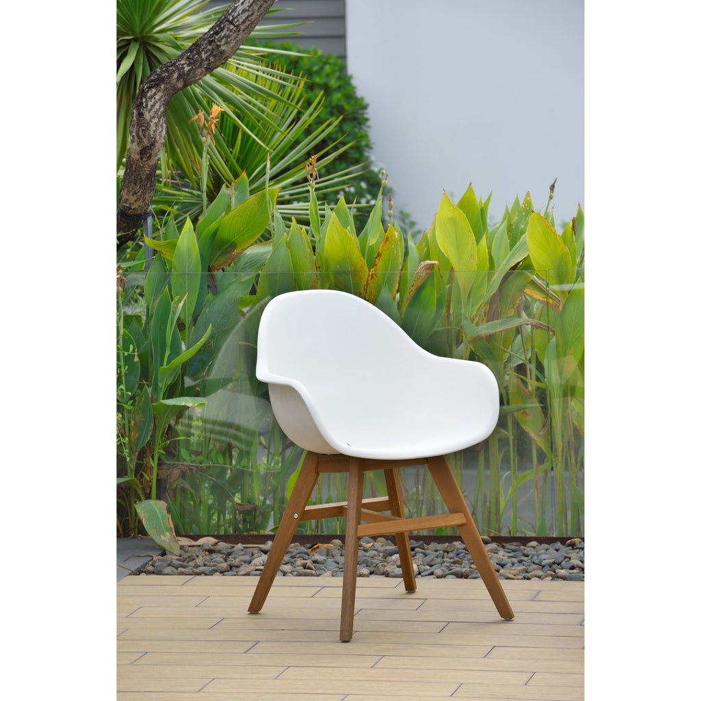 Ensemble de salle à manger rectangulaire Amazonia Deluxe Hawaii en bois et résine, 9 pièces