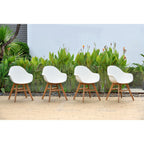 Ensemble de salle à manger rectangulaire Amazonia Deluxe Hawaii en bois et résine, 9 pièces