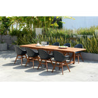 Ensemble de salle à manger rectangulaire Amazonia Deluxe Hawaii en bois et résine, 9 pièces