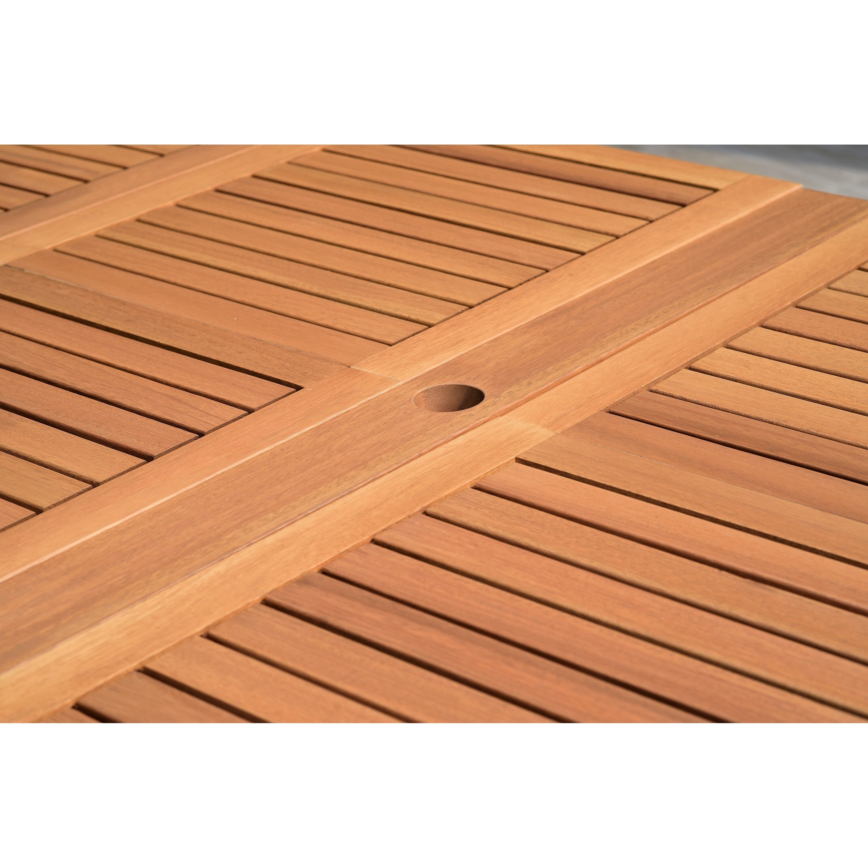 Ensemble de salle à manger rectangulaire Amazonia Deluxe Hawaii en bois et résine, 9 pièces