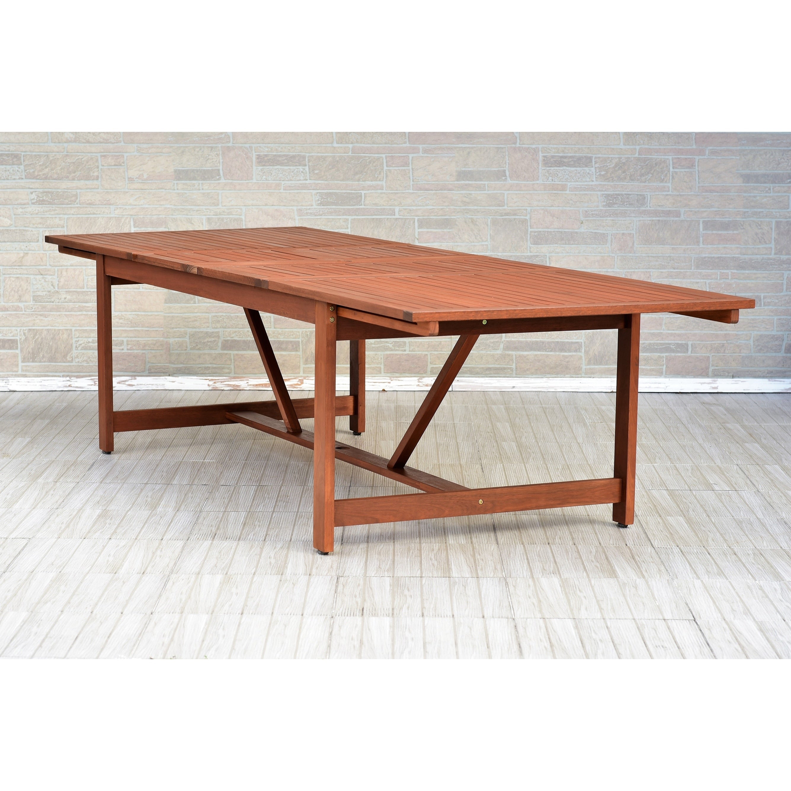 Ensemble de salle à manger rectangulaire Amazonia Deluxe Hawaii en bois et résine, 9 pièces
