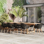 Ensemble de salle à manger d'extérieur en bois certifié FSC Amazonia Myers, 11 pièces