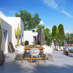 Ensemble de salle à manger d'extérieur en bois certifié FSC Amazonia Myers, 11 pièces