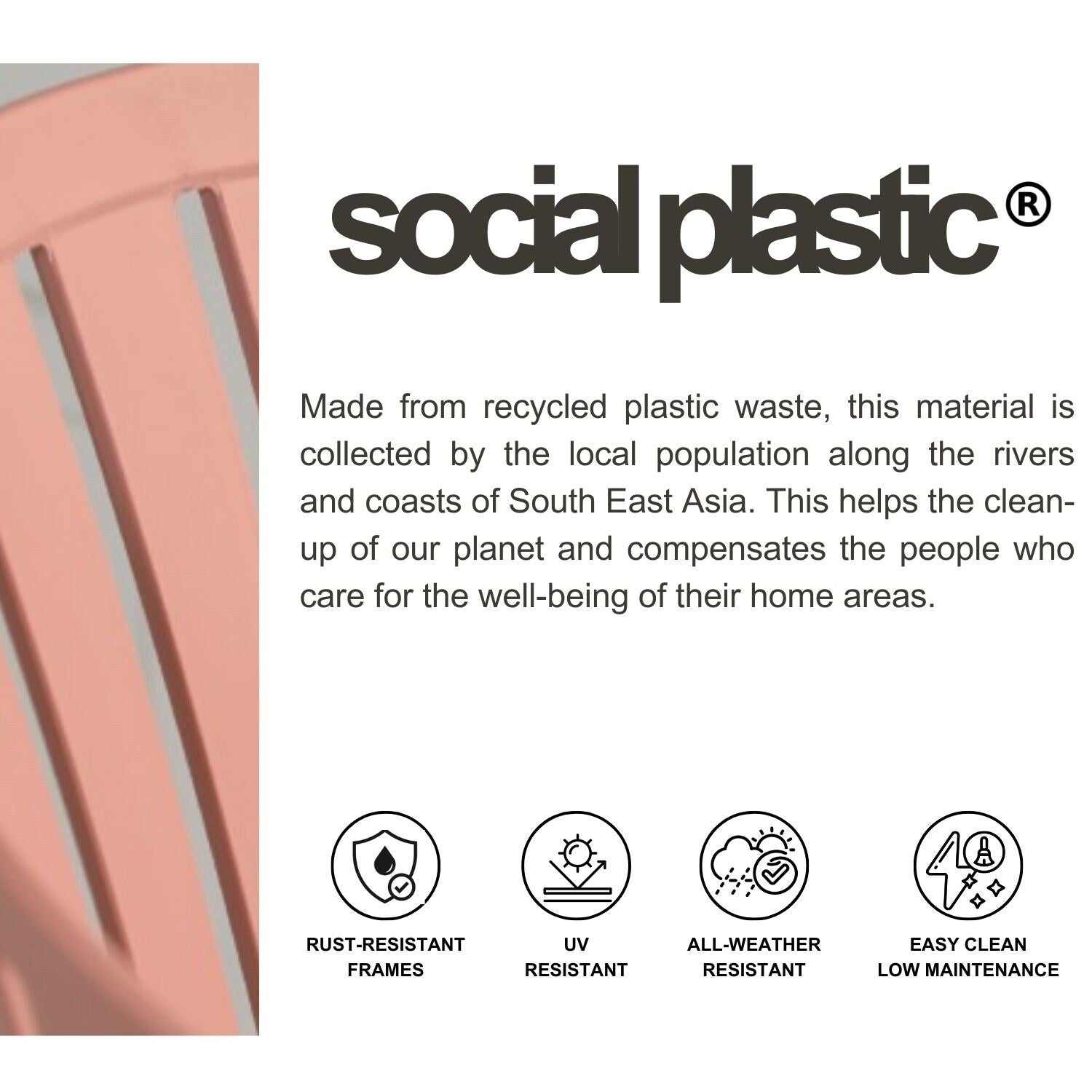 Ensemble de salle à manger d'extérieur en bois certifié FSC Amazonia Myers, 11 pièces