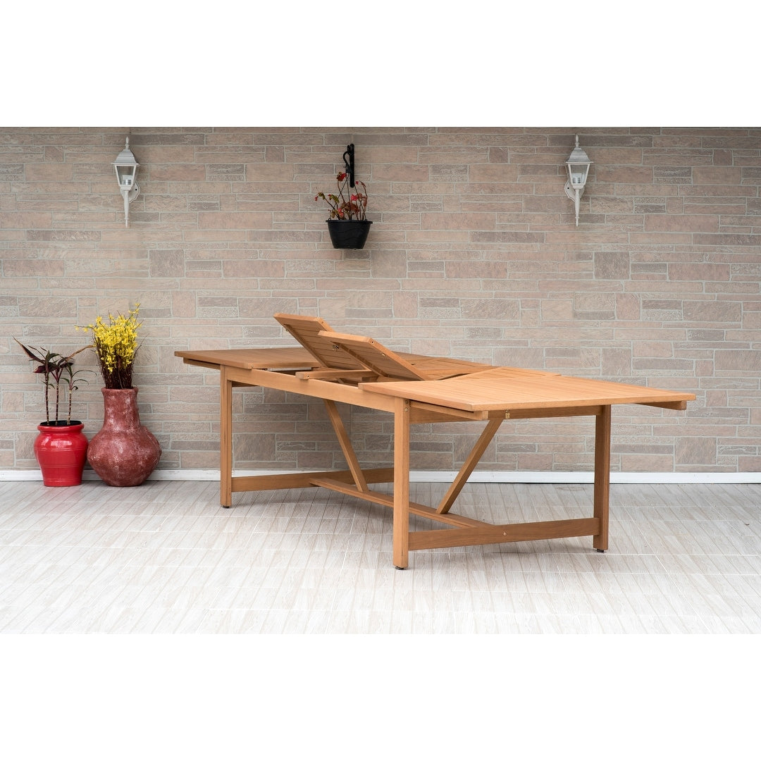 Ensemble de salle à manger extensible pour patio extérieur en bois certifié FSC Amazonia Nadia