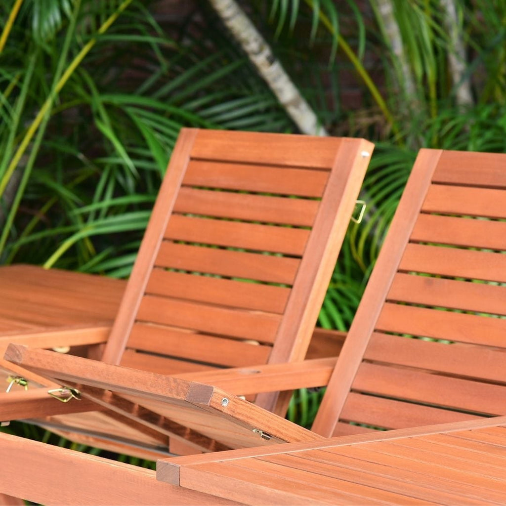 Ensemble de salle à manger extensible pour patio extérieur en bois certifié FSC Amazonia Nadia