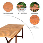 Ensemble de salle à manger d'extérieur Amazonia Macker 11 pièces en bois certifié FSC